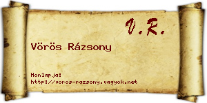 Vörös Rázsony névjegykártya